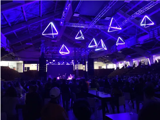 Fred Armisen playing drums during his set in the Boston Calling Arena, May 24, 2019. Photo: Trevor Bishai/WHRB Fred Armisen playing drums during his set in the Boston Calling Arena, May 24, 2019. Photo: Trevor Bishai/WHRB